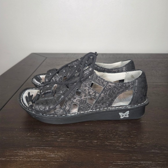 Alegria Valerie Comfort Shoes Womens EU 37 Black Floral Nursing Teacher Leather main image 7